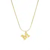 Ins design de nicho simples estilo frio Inglês letra M colar titânio aço bambu clavícula cadeia fêmea 18K banhado a ouro