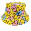 Gorro de Pescador con Graffiti de Celebridad de Internet de Doble Cara Retro Visera Solar Sombrero Protector Solar para Hombres y Mujeres Exterior Versátil Sombrero Cubeta Estampado Hip-hop