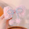 Horquilla suave y linda de piel de cordero Lazo de cereza horquilla bola de piel de conejo dulce que combina con todo clip superior accesorios para el cabello tocado Nuevo