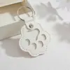 Llavero de Pata de Gato para Mascota de Cuero, Colgante Lindo de Dibujos Animados para Guardar Pelo de Perro y Gato, Adorno Personalizado de Moda