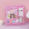 Set de Colorear Transfronterizo para Niños, Dibujos Animados para Garabatear, Iluminación para Dibujar, Actividades Divertidas con Temática de Fiesta Navideña, Libro para Colorear