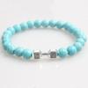 Zhou Lianfa Accesorios Transfronterizos Pulsera de Piedra Volcánica Aleación Negra Mate Mancuerna Pulsera de Energía Pulsera de Cuentas para Yoga