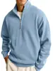 Sudadera Versátil para Hombre Nueva Transfronteriza Amazon 2026, Sudadera de Manga Larga Casual de Moda con Media Cremallera y Cuello Alto para Hombre
