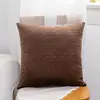 Funda de Almohada Geométrica Acolchada de Terciopelo Color Sólido para Sofá Sala de Estar Nórdica Rectangular Sin Relleno