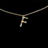 Collar de letras femenino europeo y americano ins collar de circonitas de oro de 18k diseño nicho cadena clavicular temperamento simple cadena de suéter