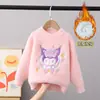 Suéter de Tricô KuromiGirls 2026 Outono/Inverno Novo Estilo Espessado e Forrado com Lã Camisa Base Estilosa de Desenho Animado para Meninas
