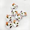 Atacado contas de madeira gato forma 20mm gato lascas de madeira contas de madeira ornamentos decorativos coloridos feitos à mão diy jóias acessórios