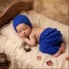 Novo produto transfronteiriço: Fantasia de dinossauro de mohair tricotada à mão para fotografia infantil, suéter para foto de bebê