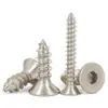 Tornillos Autorroscantes Kca con Cabeza Avellanada Hexagonal Niquelada M2~M6 Copa Plana Hexagonal Rosca Gruesa Punta Cónica Autorroscantes