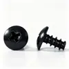 Tornillos autorroscantes M3M3.5M4M5 en stock, de hierro niquelado negro, cabeza de paraguas, cabeza plana, tornillos autorroscantes de cabeza plana grande de cabeza cruzada TB