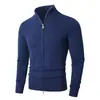 Comércio exterior transfronteiriço outono e inverno masculino cardigã de zíper tricotado moda casual europeia e americana plus size gola alta jaqueta suéter vestuário masculino