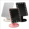 Nuevo Espejo de Maquillaje LED Regulable con Pantalla Táctil, Giratorio 360°, 22 LEDs, Superficie de Espejo de Alta Definición, con Base de Almacenamiento