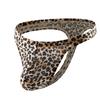 Cueca sexy masculina com estampa de leopardo Tanga Bolso Shock Calça T borda estreita calça sexy masculina Ding B23-3