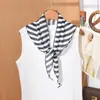 Pañuelo Triangular Fresco Floral Estilo Coreano, Bufanda Fina de Seda de Verano para Niñas, Lazo para el Cabello, Pañuelo para el Cuello, Protector de Cuello, Chal