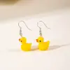 Pendientes de Animales de Resina de Dibujos Animados Transfronterizos Europeos y Americanos, Pendientes Creativos Lindos de Patito Amarillo y Ponis, Adorables Accesorios para Orejas Infantiles
