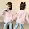 Moda Infantil Nova e Elegante para Meninas, Camiseta de Algodão de Manga Longa para Outono e Primavera de 2026, Roupas de Outono para Crianças de Tamanho Médio e Grande