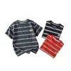 [Sensación similar al algodón y transpirable] Ropa infantil Cotton Hall Camiseta a rayas para niños Tops para niños Manga corta para niñas Clase a Antibacteriano Ropa de verano