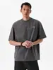 Camiseta Casual Versátil Nanxia Estilo Americano Tecido Confortável Respirável Simples Manga Curta Estampa de Letras Caimento Solto
