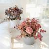 Flor artificial de bonsai de camomila rosa bolha, decoração de flores de plástico por atacado