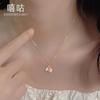 Xi Gu D0613 S925 Collar de tulipán de plata con temperamento femenino, colgante de alta gama, cadena de clavícula, diseño de nicho, cadena para el cuello