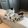 Zapatillas de entrenamiento alemanas de malla con suela gruesa de cuero genuino para aumentar la altura, nuevas zapatillas deportivas estilo papá otoño 2026, zapatillas casuales, zapatillas Forrest Gump