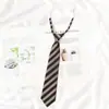 Corbata Rayada Rojo Vino para Mujer, Estilo Japonés, Estilo jk, Estilo Preppy, Persona Perezosa, Foto sin Trabajar, Material Escolar, dk Corto Marrón Hombre