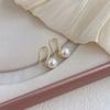 Saltos Altos com Pérolas de Cristal, Brincos de Gancho com Pérolas, Luxo Leve, Sensação de Alto Padrão, Brincos Simples Femininos Elegantes e Delicados, Modernos