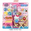 Serie Conejo Rosa de una palabra Refrigerador de Princesa Traje Lavadora de Cocina Caja Registradora Sonajero Juguetes de Juego para Niña