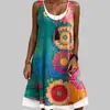 Vestido europeo y americano transfronterizo con estampado digital 3D, vestido largo casual sin mangas para mujer, vestido largo para mujer