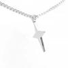 Collar con colgante de estrella simple, joyería de acero de titanio, estilo hip hop callejero, cadena corta oscura, diseño para parejas para hombres y mujeres, estilo frío.