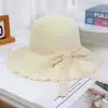 Sombrero de Paja de Verano para Mujer Adulto Protector Solar de Ala Ancha para Exteriores Sombrero de Playa para Vacaciones en la Costa Sombrero de Sol con Lazo