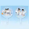 Yunqi Hao Yiran Concierto Abanico Transparente Abanico de PVC Transparente Personalizado Yunyi Soporte Promocional Transparente Abanico de Plástico de Doble Cara