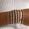 Set de Pulseras, Accesorios Decorativos, Pulsera Personalizada, Nuevo Set de Pulseras de Aleación Combinada, Popular Plata Moda Commuter Estilo Simple