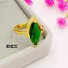 Anel de gota com pedra preciosa cravejado de diamantes banhado a ouro latão joia imitação de ouro fornecimento de entidade boutique anel de dedo ao vivo para senhoras