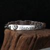 Joias de prata de lei S925 para atacado pulseira de prata tailandesa retrô plana larga moda dominadora masculina amor eterno acessórios