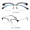 Nuevas Gafas de Negocio para Hombre Mitad Titanio Estilo Celebridad de Internet Xiaohongshu Montura Cuadrada de Moda Se Pueden Montar Lentes para Miopía Venta al por Mayor