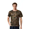 Camiseta Camuflada para Esportes ao Ar Livre de Manga Curta, Camiseta Camuflada de Manga Curta para Treinamento e Exercícios ao Ar Livre, para Montanhismo e Caminhada, Respirável e de Secagem Rápida
