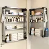 Estante de Pared para Baño Sin Taladro Estante de Almacenamiento para Artículos de Tocador Montado en la Pared Estante de Almacenamiento para Artículos Varios del Baño
