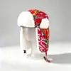Sombrero de orejeras floral grande estilo noreste, sombrero de algodón de invierno para mujer, estilo étnico retro, sombrero de hip-hop, cálido y a prueba de viento, engrosado