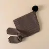 Novo Conjunto de Chapéu e Cachecol de Inverno para Crianças, Chapéu de Tricô Quente para Bebê, Chapéu Fofo Listrado com Proteção para Orelhas, Moderno