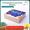 Em Estoque Embalagem de Lata para Bolo da Lua, Latas de Metal Atacado para Seis Peças, Caixa de Folha de Flandres de Camada Única com Tampa Quadrada Articulada, Festival do Meio Outono Em Estoque