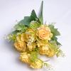 Paisagismo Verdejante, Rosas, Flores Artificiais, Pequenas Rosas na Cor Champanhe, Buquês de Mão, Buquês de Dia dos Namorados, Adereços de Decoração de Casamento