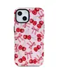 Capa de Celular Estilo Menina Doce com Laço de Cereja Rosa Feminina Cobertura Total Proteção Contra Quedas Capa Macia Celular Fresco Fofo