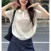 Artículo de moda de mujer más vendido de este año para el verano de 2026: un Top de Punto de Manga Corta Único y Deslumbrantemente Hermoso con Cuello de Solapa