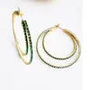 Brincos de personalidade da moda clássica europeia e americana, círculo exagerado, liga, brincos de diamante, atacado transfronteiriço