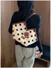 Bolsa Tote de Ombro Único Grande Capacidade Estampada Simples Moda 2026 Menina Doce Laço de Renda Bolsa Feminina