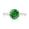 Anillo de Brazo Retorcido con Gema de Color de Venta Caliente en Transmisión en Vivo para Mujer, Diamante de Alto Carbono Súper Brillante Chapado en Oro Real, Envío Directo de una Pieza