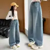 Pantalones para Niñas para Primavera y Otoño 2026 Modernos Pantalones de Mezclilla Rectos de Pierna Ancha para Niñas Mayores