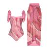 Traje de Baño Entero Europeo y Americano Nuevo 2024 Transfronterizo Aliexpress Amazon Ondulación de Agua Traje de Baño Bikini Entero Set