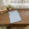 Camiseta sin mangas con volantes para niña, linda y elegante para niñas pequeñas, fácil de usar en verano, transpirable, versátil, adecuada para usar en capas